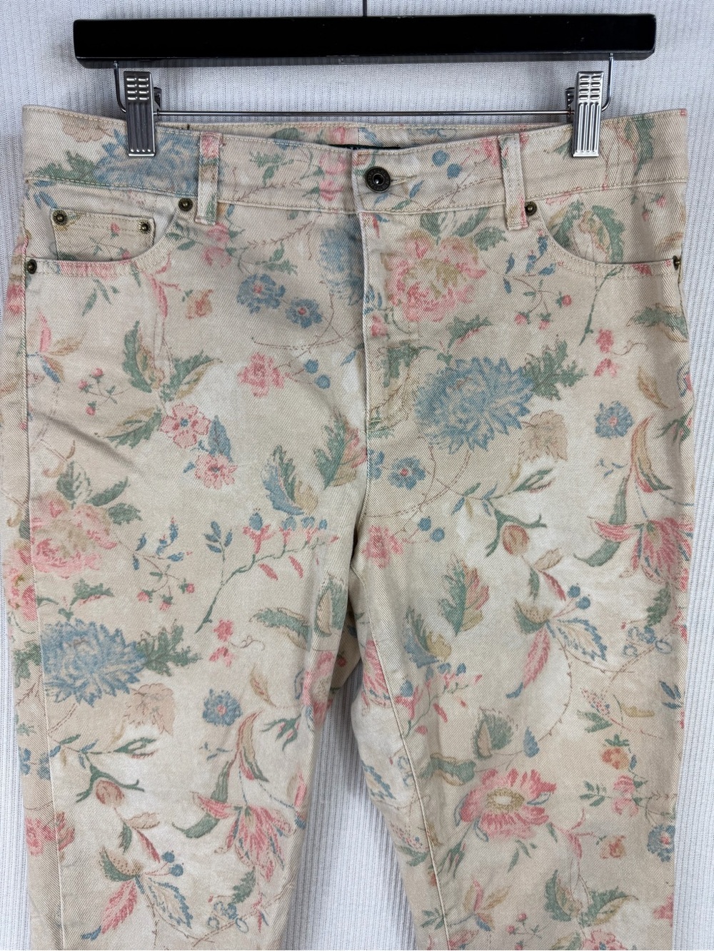 Lauren Ralph Lauren Floral Print Premier Skinny Ankle Jeans Size 10 Cottagecore - Picture 3 of 14
